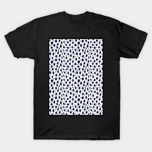 White and Blue Spot Dalmatian Pattern T-Shirt